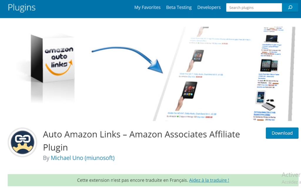 Les outils de marketing d'affiliation, Auto links Amazon