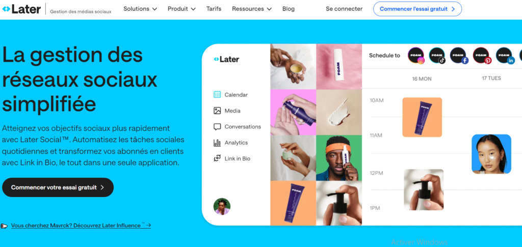 Les 15 outils gratuits de planification des réseaux sociaux en 2024, Later